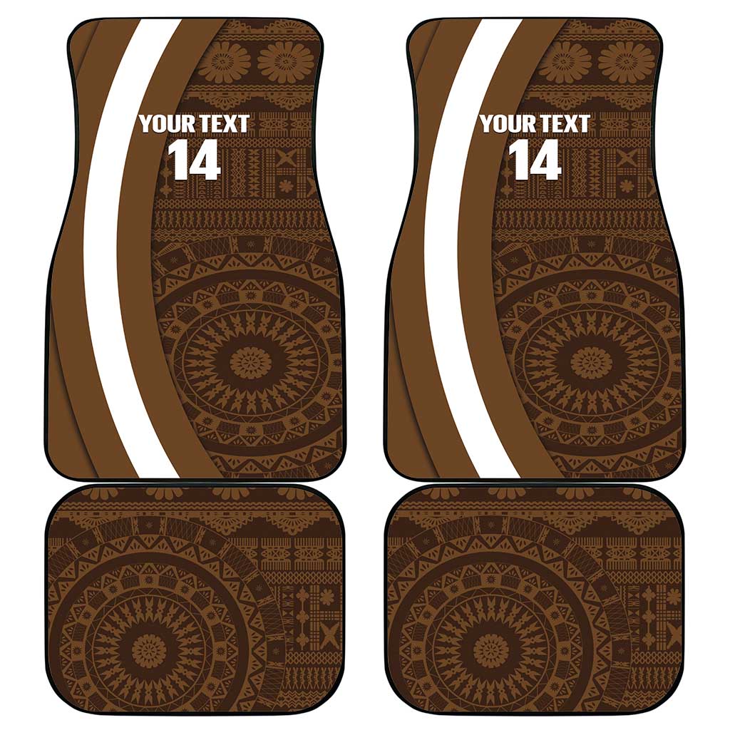 Bula Fiji Football Custom Car Mats One Vanua One Team Tapa Pattern