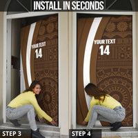 Bula Fiji Football Custom Door Cover One Vanua One Team Tapa Pattern