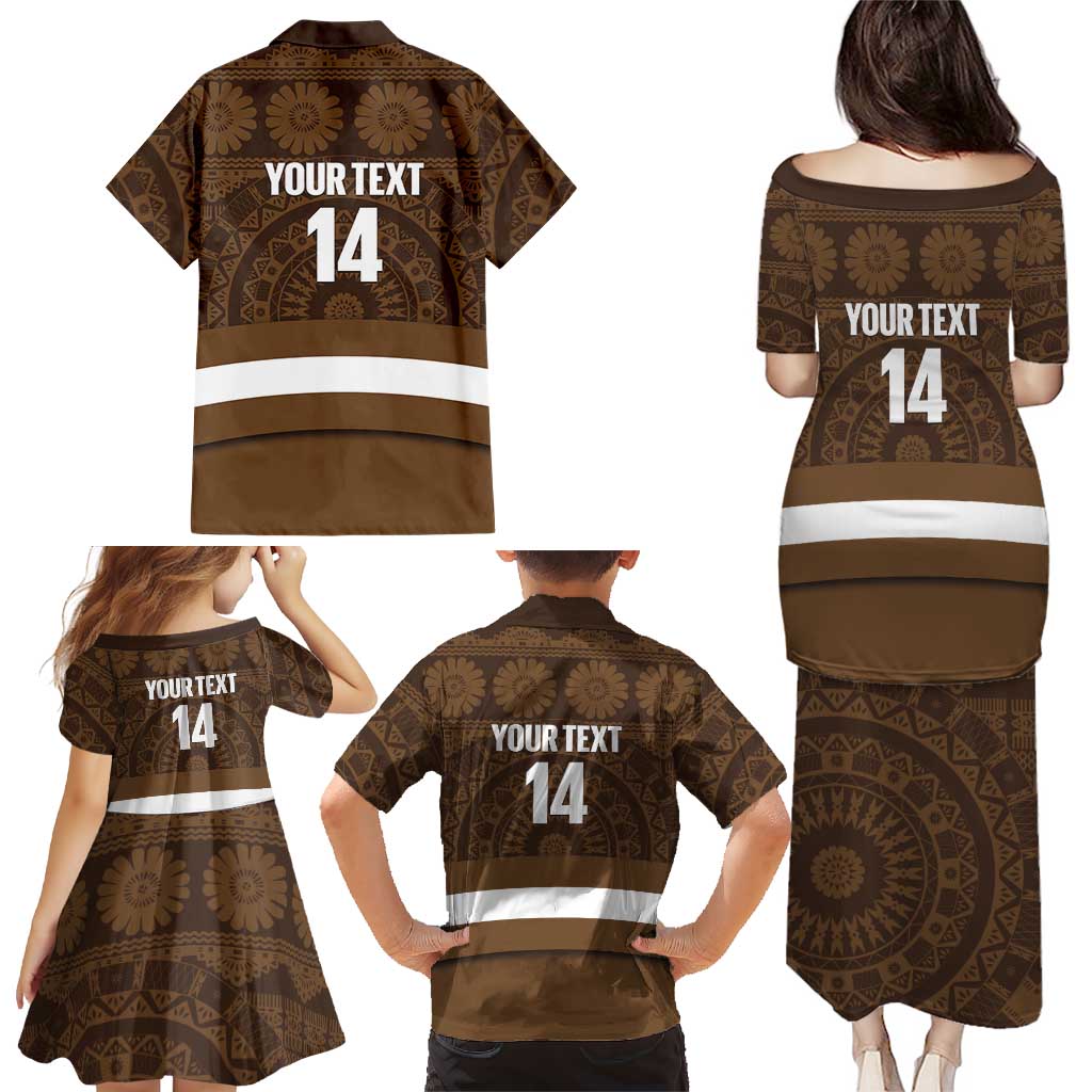 Bula Fiji Football Custom Family Matching Puletasi and Hawaiian Shirt One Vanua One Team Tapa Pattern LT14 - Polynesian Pride