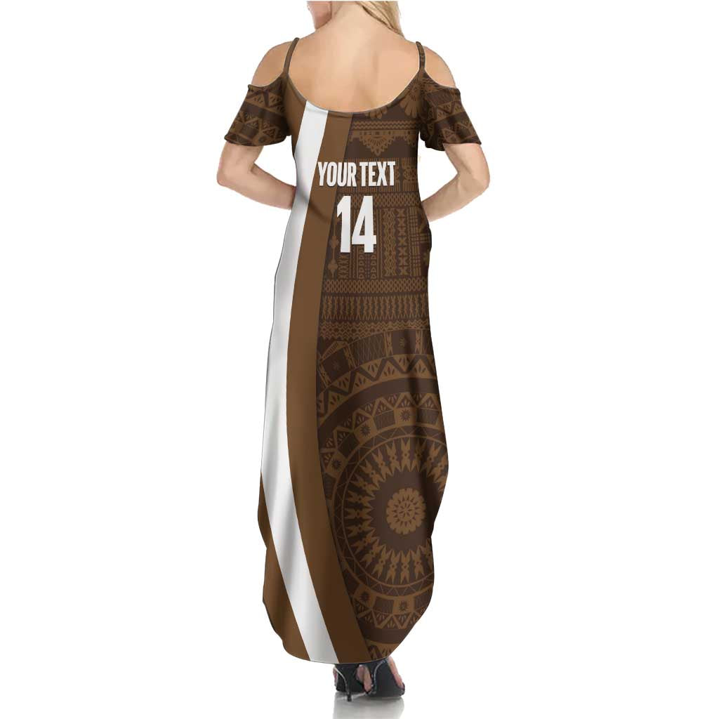 Bula Fiji Football Custom Family Matching Summer Maxi Dress and Hawaiian Shirt One Vanua One Team Tapa Pattern LT14 - Polynesian Pride