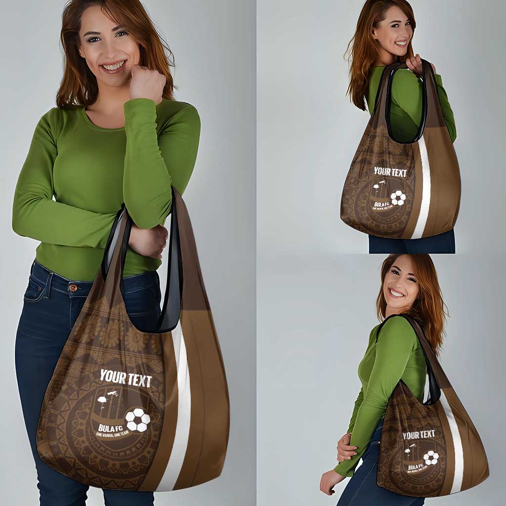 Bula Fiji Football Custom Grocery Bag One Vanua One Team Tapa Pattern