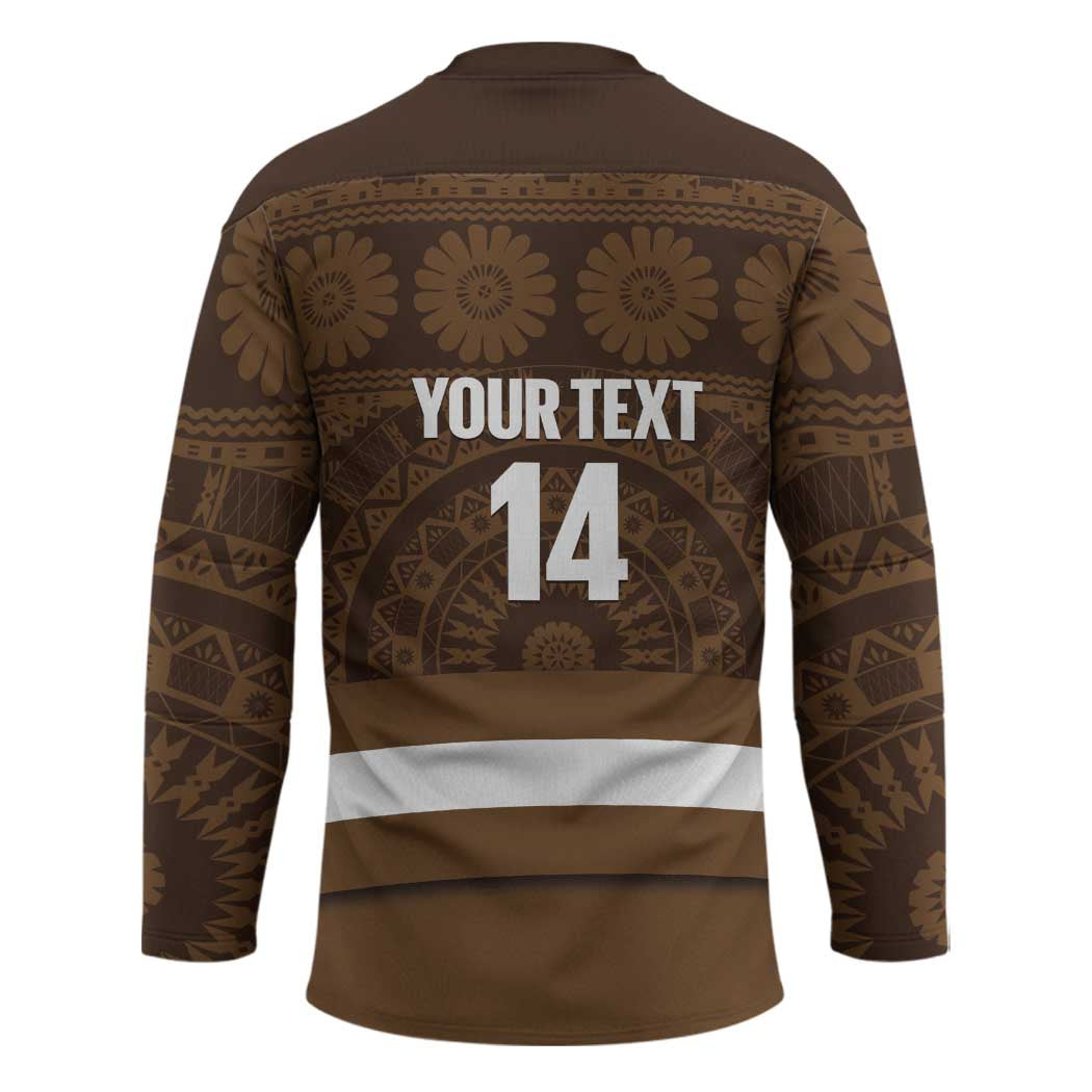 Bula Fiji Football Custom Hockey Jersey One Vanua One Team Tapa Pattern