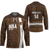 Bula Fiji Football Custom Hockey Jersey One Vanua One Team Tapa Pattern