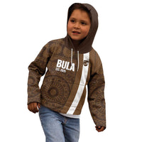 Bula Fiji Football Custom Kid Hoodie One Vanua One Team Tapa Pattern