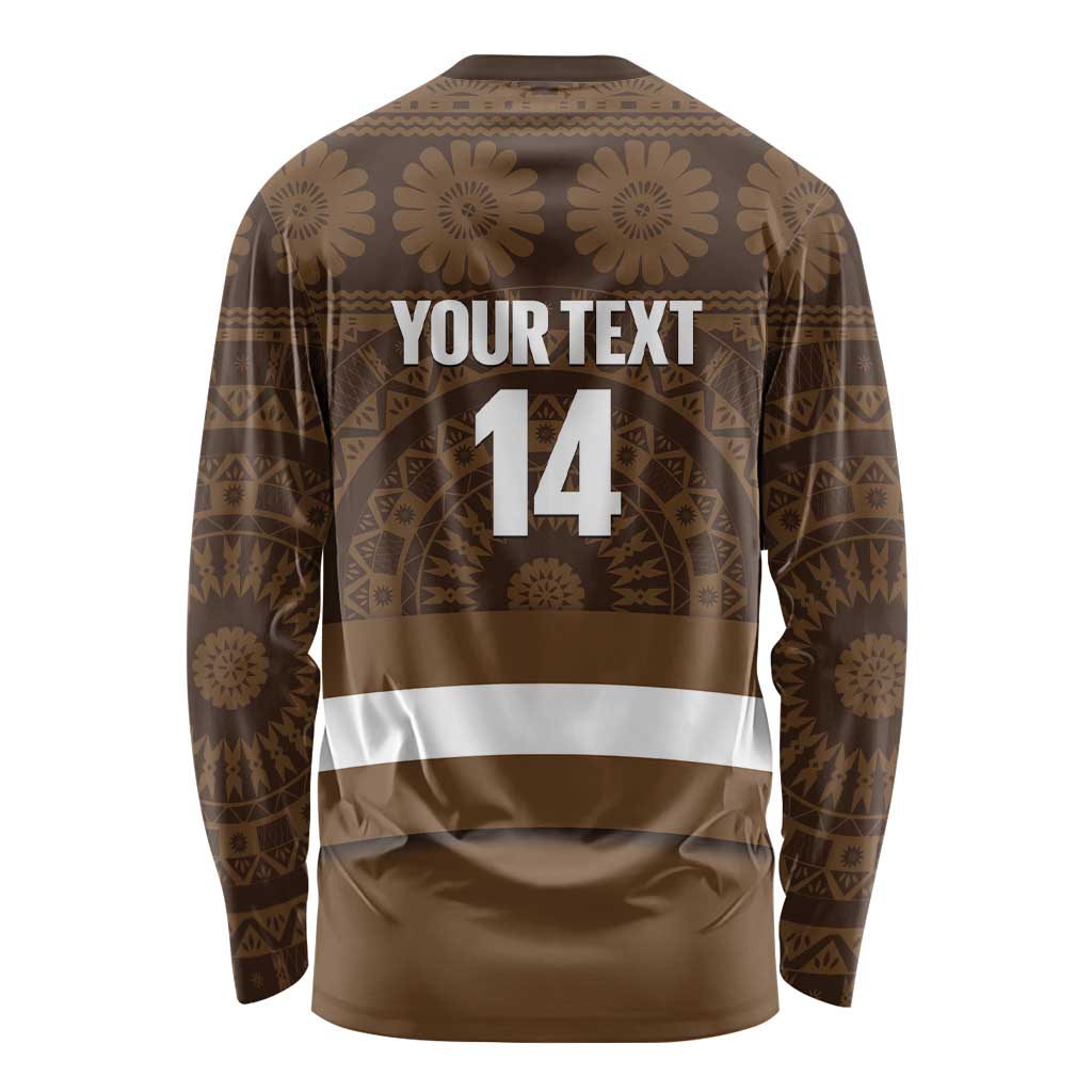Bula Fiji Football Custom Long Sleeve Shirt One Vanua One Team Tapa Pattern