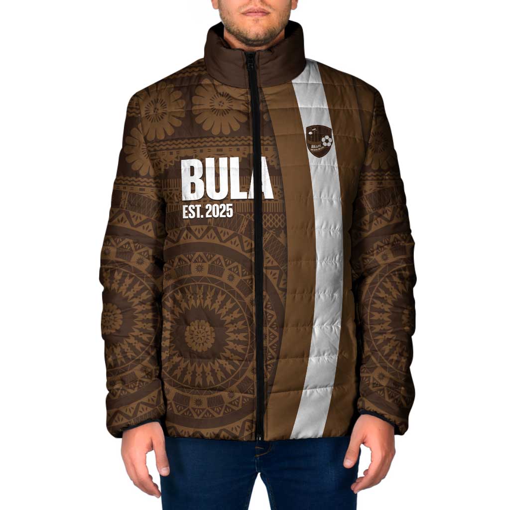 Bula Fiji Football Custom Padded Jacket One Vanua One Team Tapa Pattern
