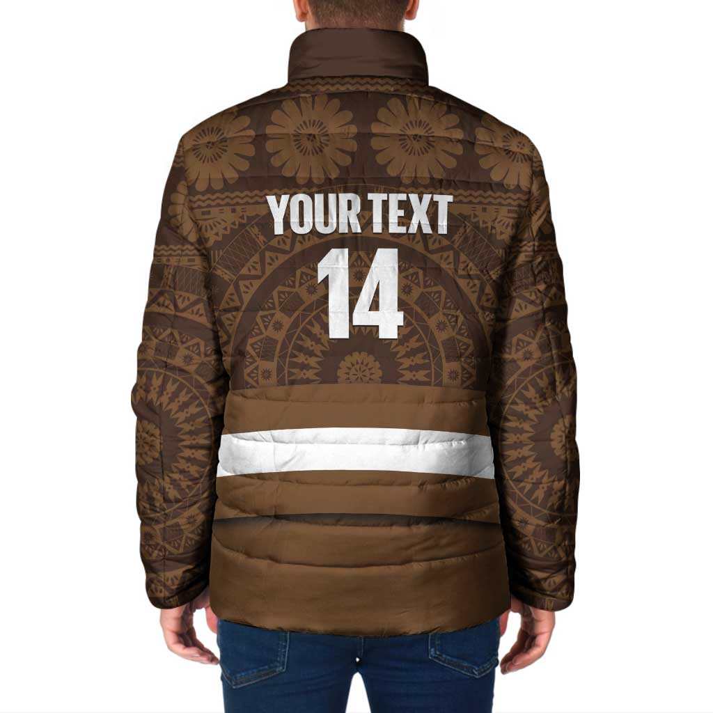 Bula Fiji Football Custom Padded Jacket One Vanua One Team Tapa Pattern