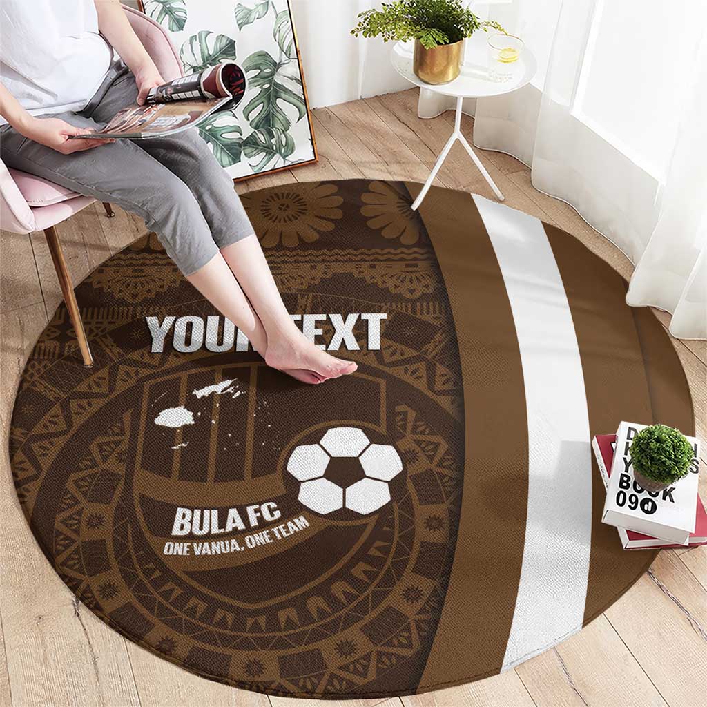 Bula Fiji Football Custom Round Carpet One Vanua One Team Tapa Pattern