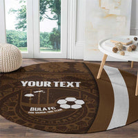 Bula Fiji Football Custom Round Carpet One Vanua One Team Tapa Pattern