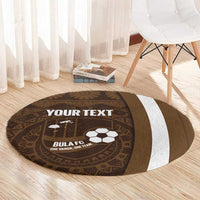 Bula Fiji Football Custom Round Carpet One Vanua One Team Tapa Pattern