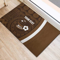 Bula Fiji Football Custom Rubber Doormat One Vanua One Team Tapa Pattern