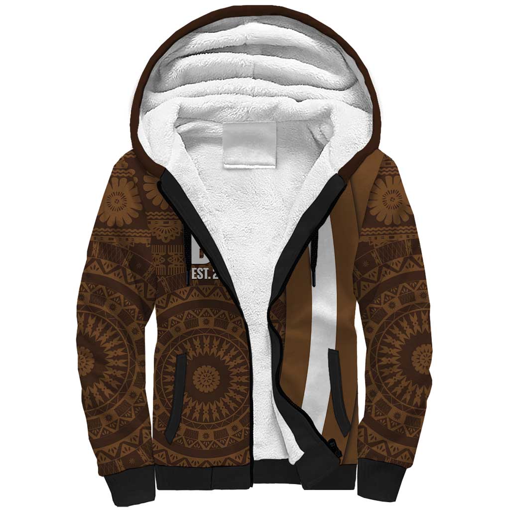 Bula Fiji Football Custom Sherpa Hoodie One Vanua One Team Tapa Pattern