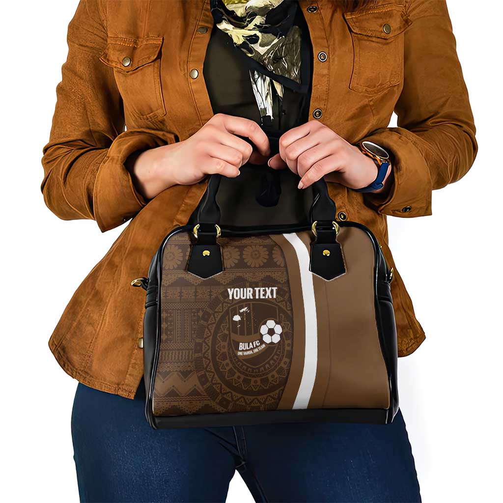 Bula Fiji Football Custom Shoulder Handbag One Vanua One Team Tapa Pattern