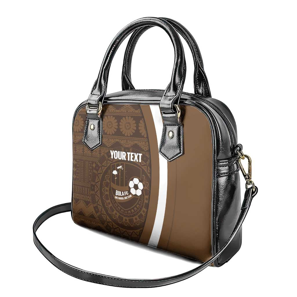 Bula Fiji Football Custom Shoulder Handbag One Vanua One Team Tapa Pattern