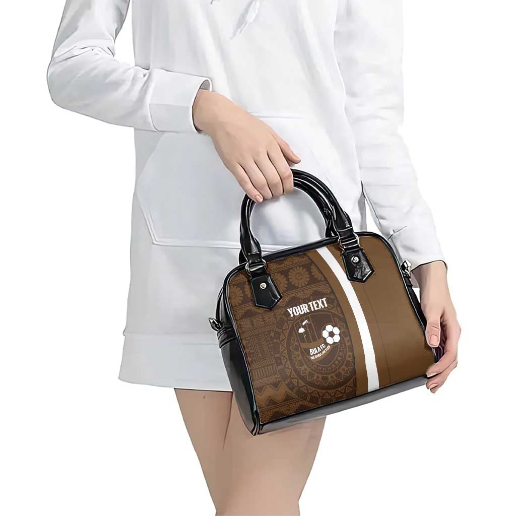 Bula Fiji Football Custom Shoulder Handbag One Vanua One Team Tapa Pattern