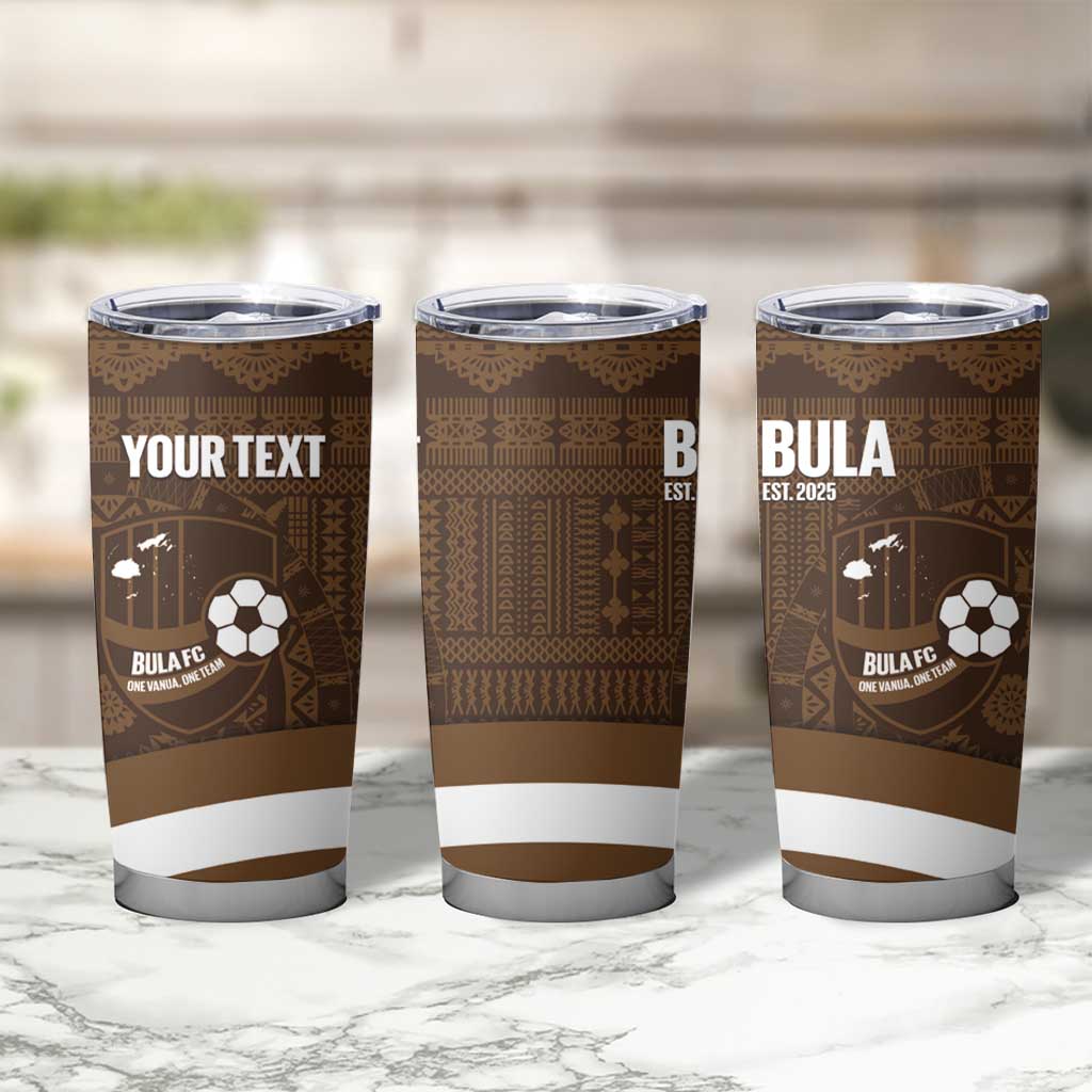 Bula Fiji Football Custom Tumbler Cup One Vanua One Team Tapa Pattern