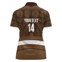 Bula Fiji Football Custom Women Polo Shirt One Vanua One Team Tapa Pattern