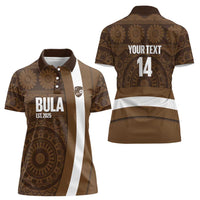 Bula Fiji Football Custom Women Polo Shirt One Vanua One Team Tapa Pattern