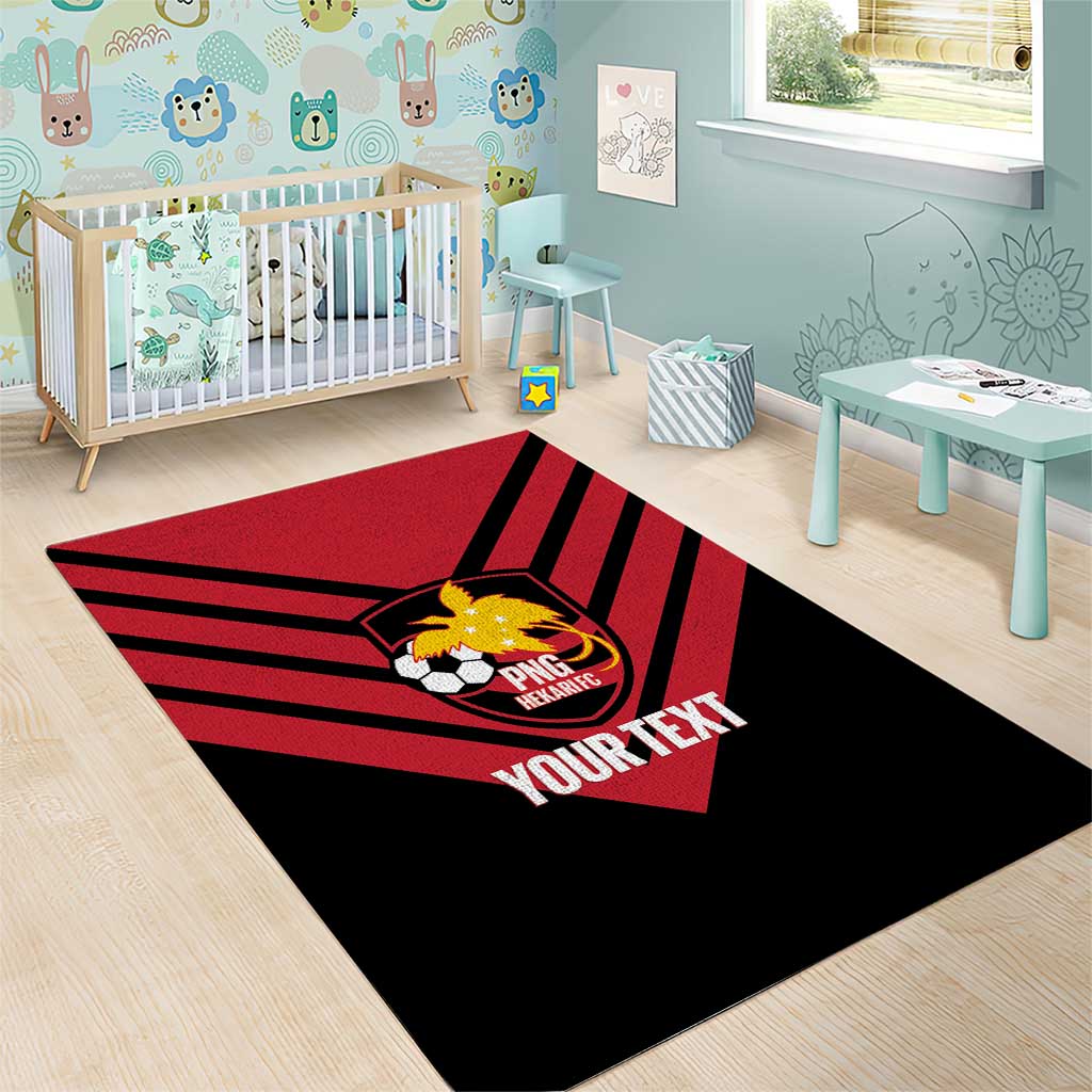Hekari Papua New Guinea Football Custom Area Rug Go PNG Red Army