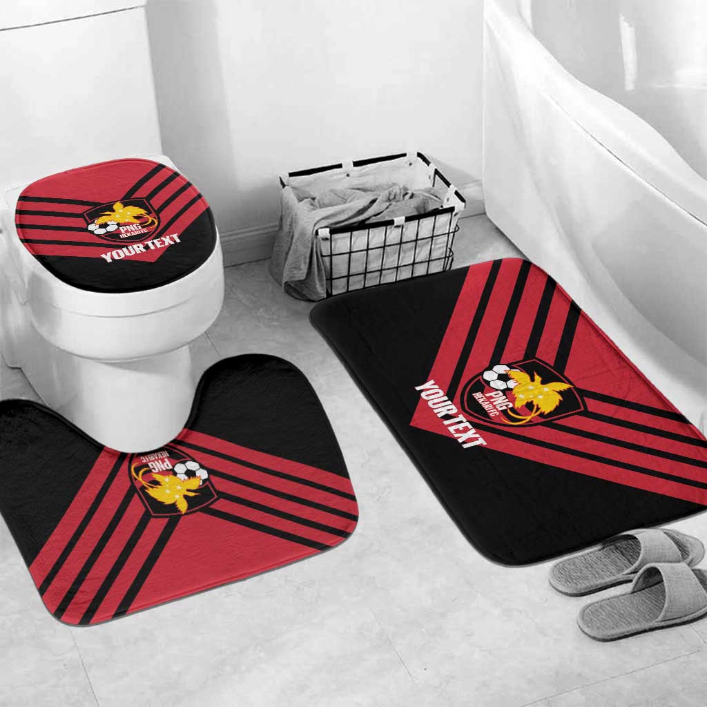 Hekari Papua New Guinea Football Custom Bathroom Set Go PNG Red Army