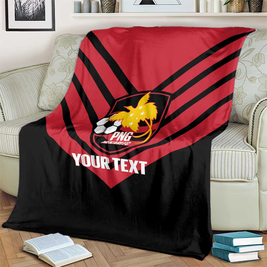 Hekari Papua New Guinea Football Custom Blanket Go PNG Red Army