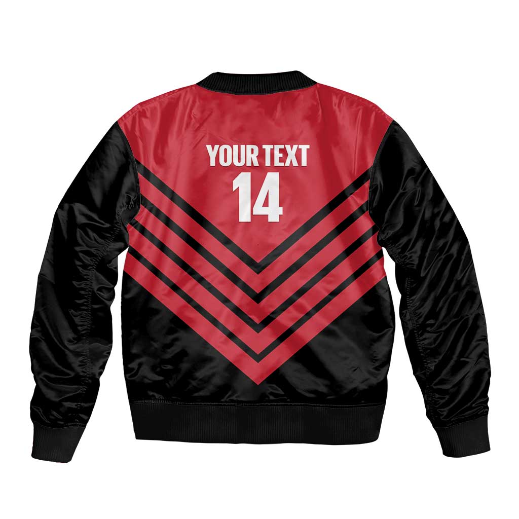 Hekari Papua New Guinea Football Custom Bomber Jacket Go PNG Red Army