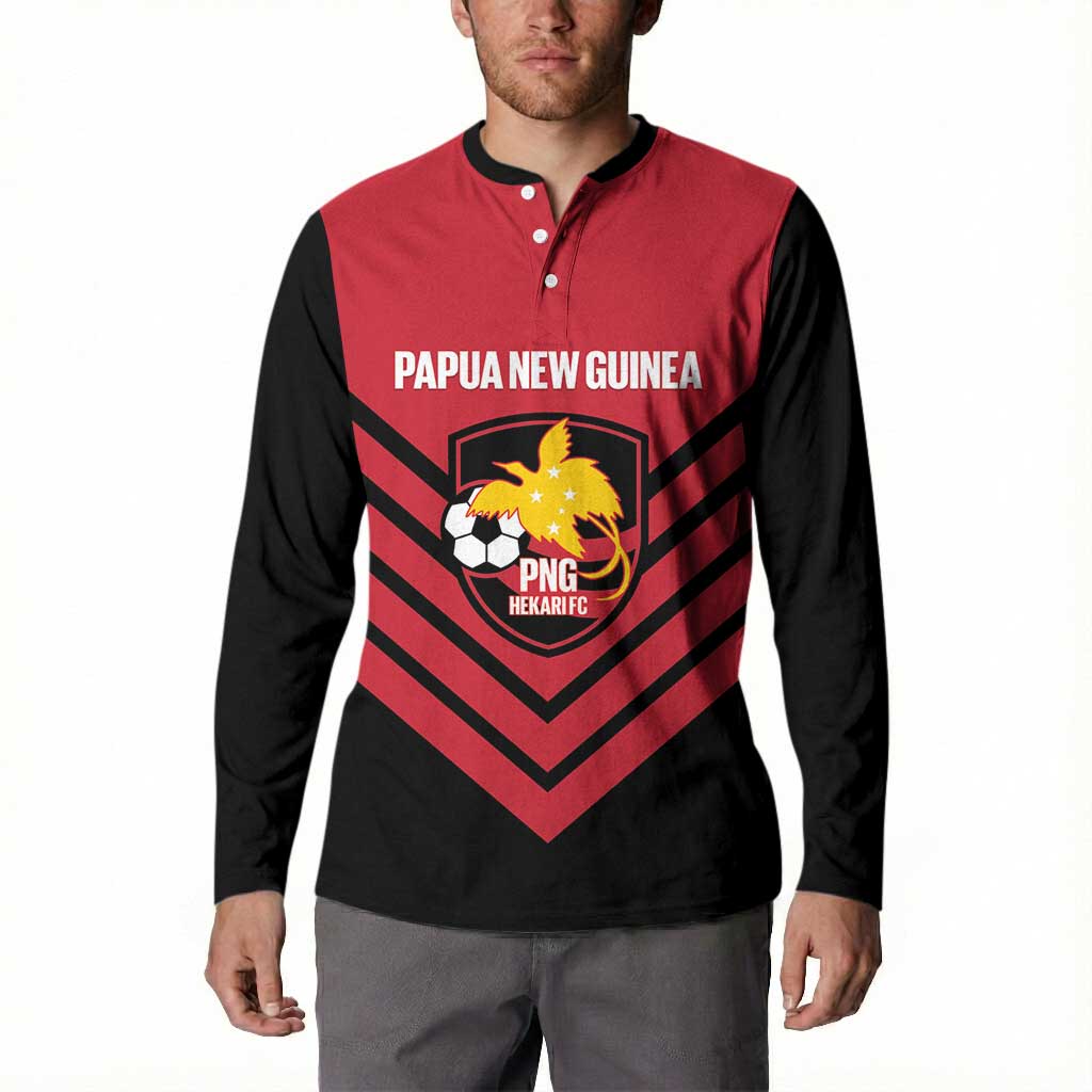 Hekari Papua New Guinea Football Custom Button Sweatshirt Go PNG Red Army