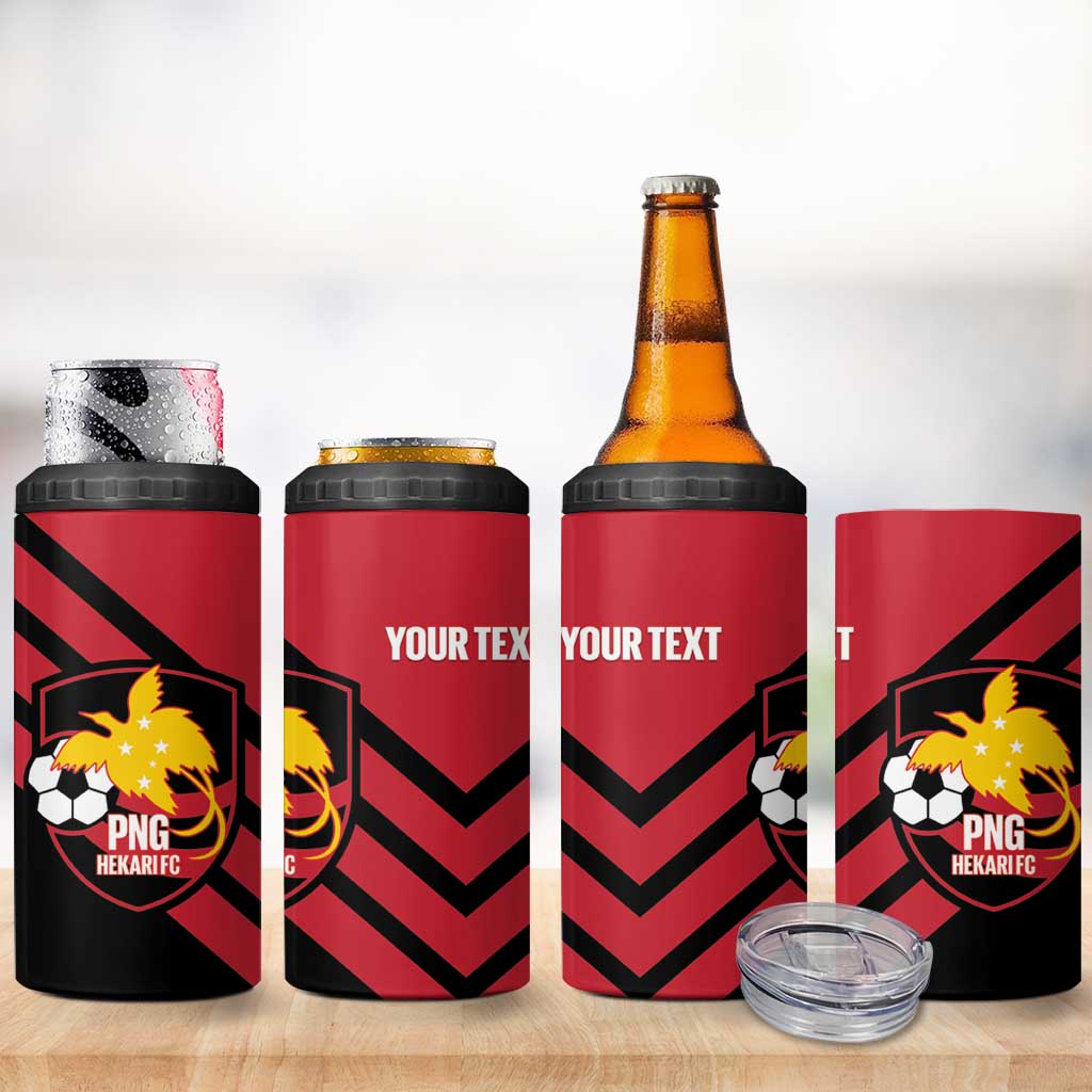Hekari Papua New Guinea Football Custom 4 in 1 Can Cooler Tumbler Go PNG Red Army LT14 - Polynesian Pride