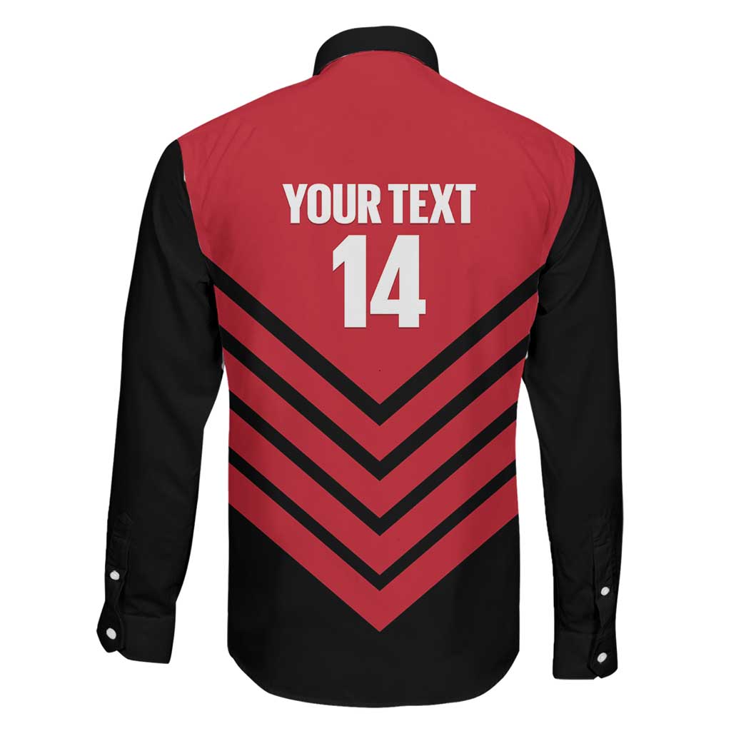 Hekari Papua New Guinea Football Custom Family Matching Long Sleeve Bodycon Dress and Hawaiian Shirt Go PNG Red Army LT14 - Polynesian Pride