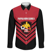 Hekari Papua New Guinea Football Custom Family Matching Mermaid Dress and Hawaiian Shirt Go PNG Red Army LT14 Dad's Shirt - Long Sleeve Red - Polynesian Pride