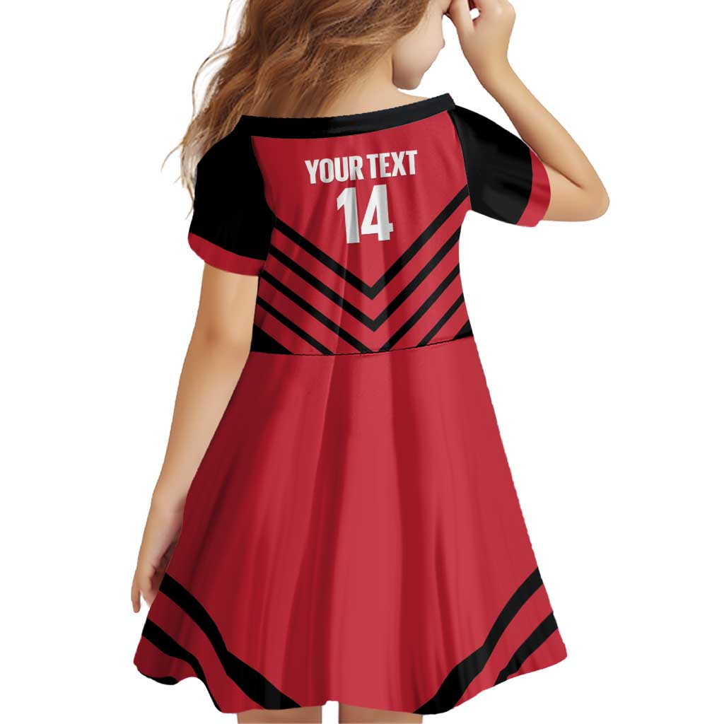 Hekari Papua New Guinea Football Custom Family Matching Off Shoulder Short Dress and Hawaiian Shirt Go PNG Red Army LT14 - Polynesian Pride