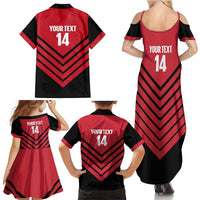 Hekari Papua New Guinea Football Custom Family Matching Summer Maxi Dress and Hawaiian Shirt Go PNG Red Army LT14 - Polynesian Pride
