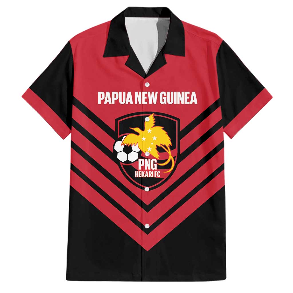 Hekari Papua New Guinea Football Custom Family Matching Summer Maxi Dress and Hawaiian Shirt Go PNG Red Army LT14 Dad's Shirt - Short Sleeve Red - Polynesian Pride
