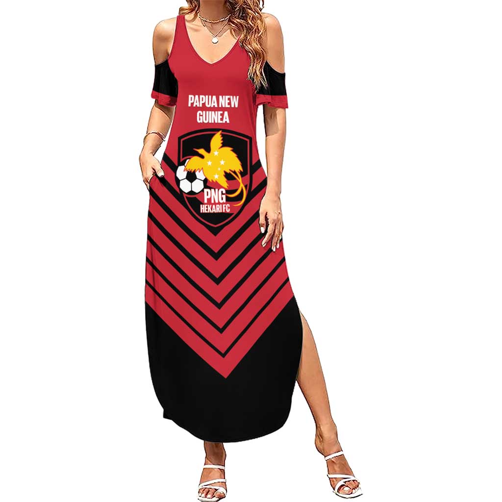Hekari Papua New Guinea Football Custom Family Matching Summer Maxi Dress and Hawaiian Shirt Go PNG Red Army LT14 Mom's Dress Red - Polynesian Pride