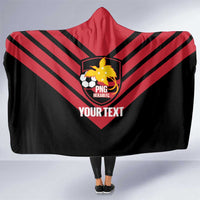 Hekari Papua New Guinea Football Custom Hooded Blanket Go PNG Red Army LT14 One Size Red - Polynesian Pride