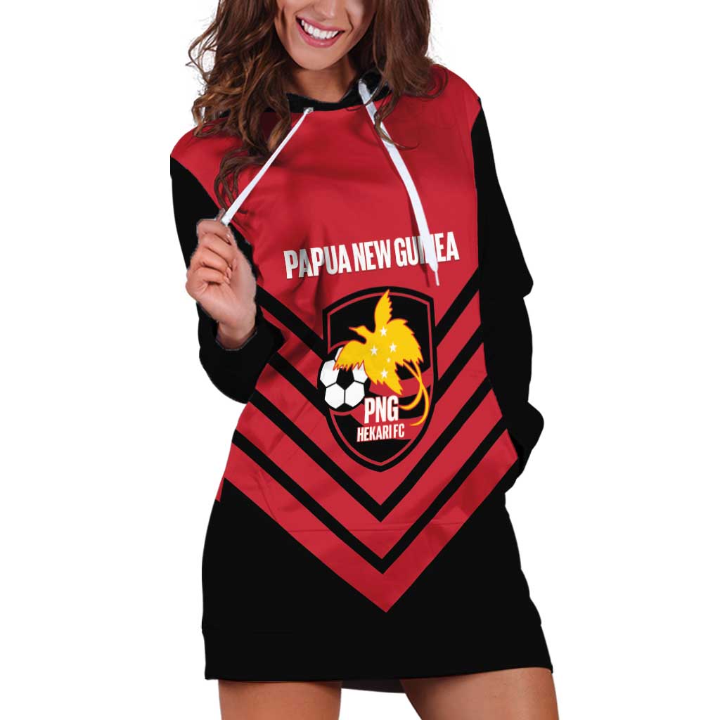 Hekari Papua New Guinea Football Custom Hoodie Dress Go PNG Red Army LT14 Red - Polynesian Pride