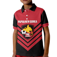 Hekari Papua New Guinea Football Custom Kid Polo Shirt Go PNG Red Army LT14 Kid Red - Polynesian Pride