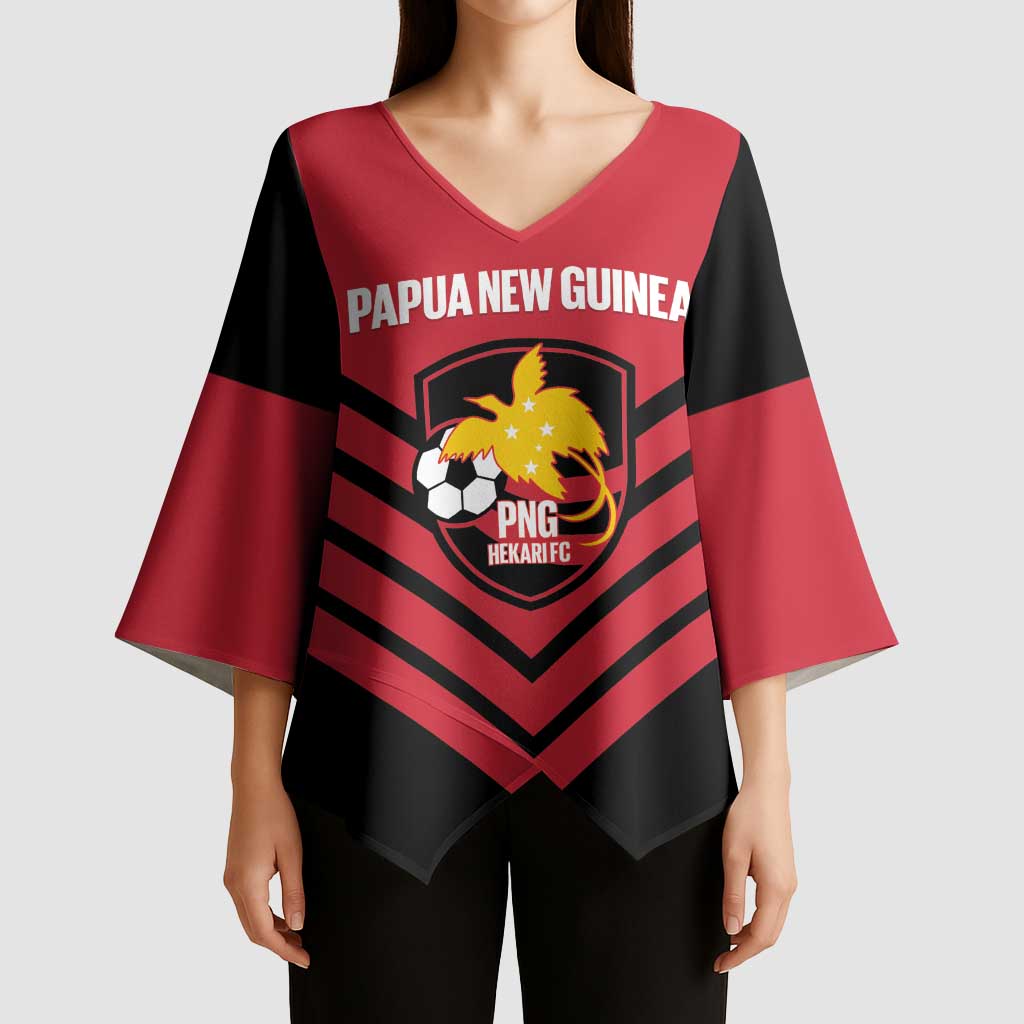 Hekari Papua New Guinea Football Custom Kimono Sleeve Blouse Go PNG Red Army
