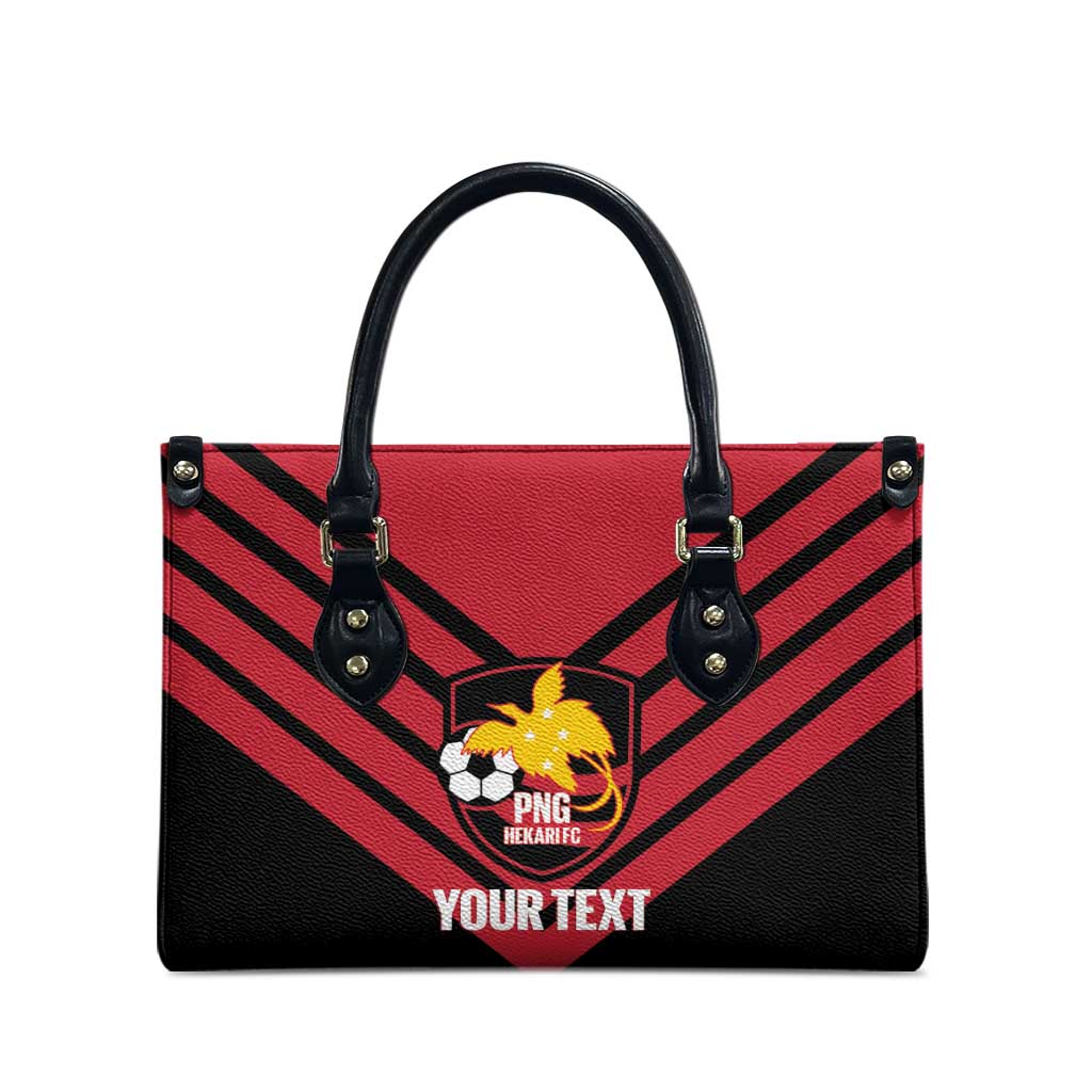 Hekari Papua New Guinea Football Custom Leather Bag Go PNG Red Army