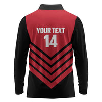Hekari Papua New Guinea Football Custom Long Sleeve Polo Shirt Go PNG Red Army LT14 - Polynesian Pride