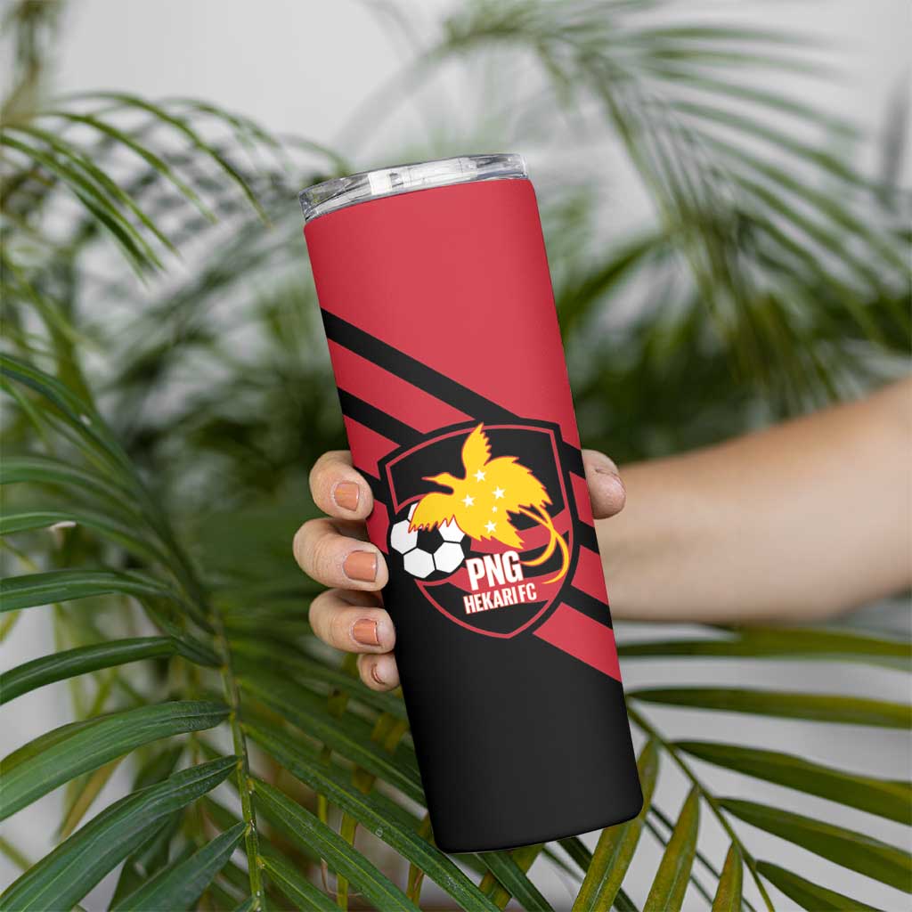 Hekari Papua New Guinea Football Custom Skinny Tumbler Go PNG Red Army LT14 - Polynesian Pride