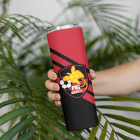 Hekari Papua New Guinea Football Custom Skinny Tumbler Go PNG Red Army LT14 - Polynesian Pride