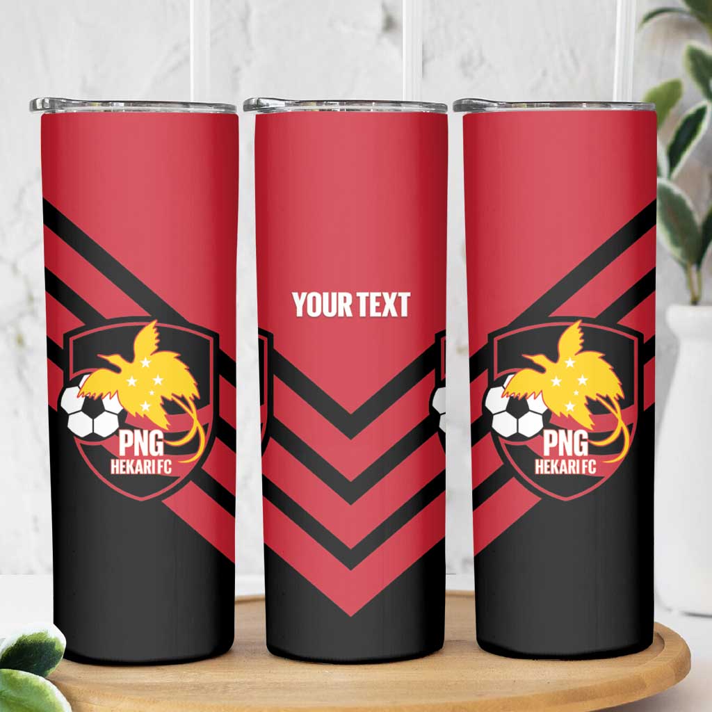 Hekari Papua New Guinea Football Custom Skinny Tumbler Go PNG Red Army LT14 - Polynesian Pride