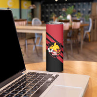 Hekari Papua New Guinea Football Custom Skinny Tumbler Go PNG Red Army LT14 - Polynesian Pride