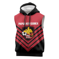 Hekari Papua New Guinea Football Custom Sleeveless Hoodie Go PNG Red Army LT14 Red - Polynesian Pride