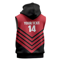 Hekari Papua New Guinea Football Custom Sleeveless Zip Hoodie Go PNG Red Army LT14 - Polynesian Pride