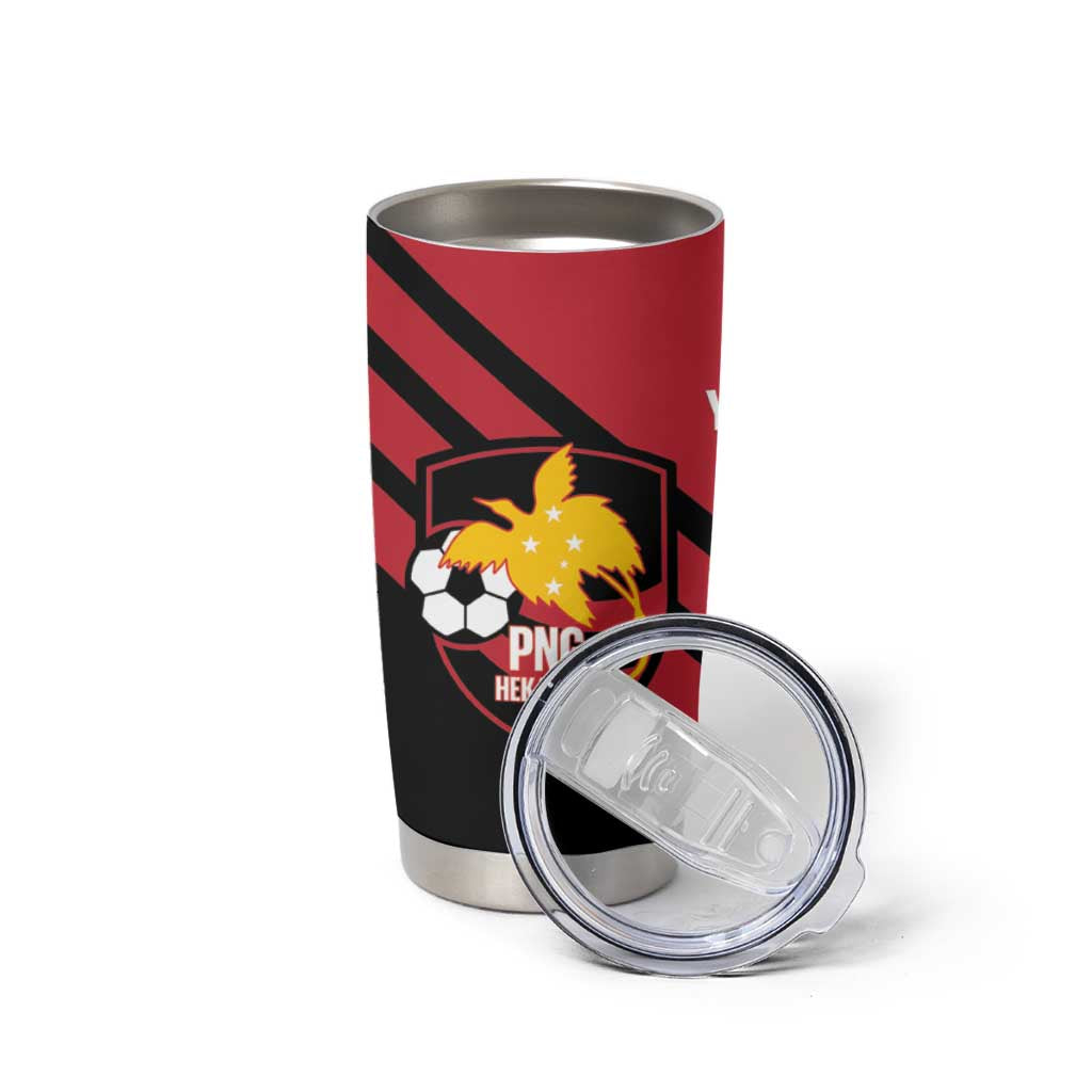 Hekari Papua New Guinea Football Custom Tumbler Cup Go PNG Red Army