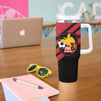 Hekari Papua New Guinea Football Custom Tumbler With Handle Go PNG Red Army