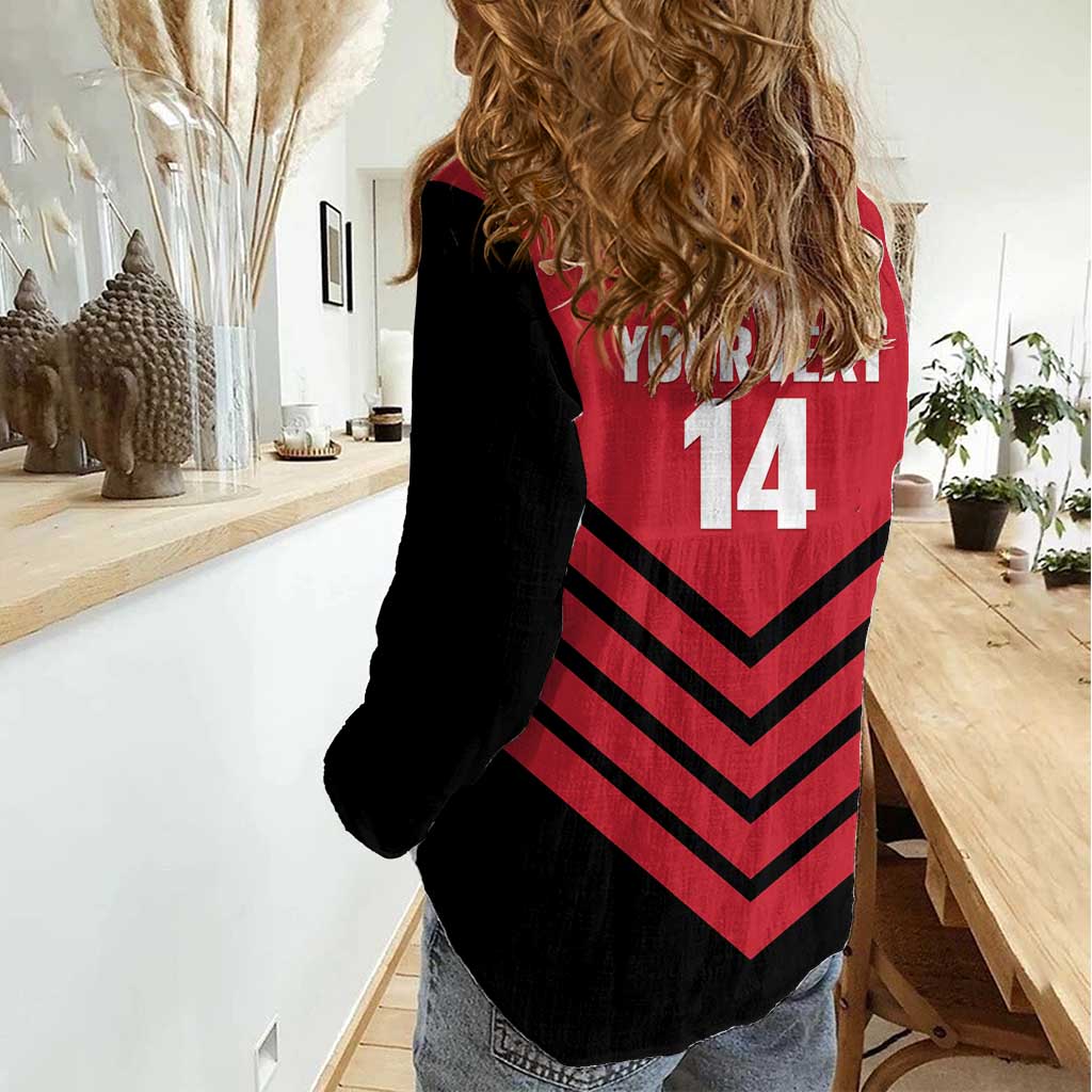 Hekari Papua New Guinea Football Custom Women Casual Shirt Go PNG Red Army LT14 - Polynesian Pride