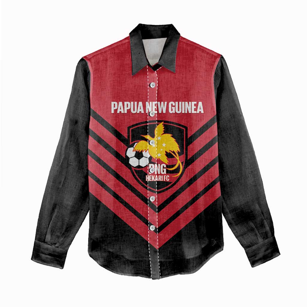 Hekari Papua New Guinea Football Custom Women Casual Shirt Go PNG Red Army LT14 - Polynesian Pride